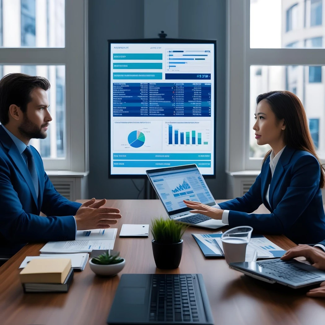 Corporate compliance team reviewing statutory filing reports and audit dashboard for multi-state HR compliance management