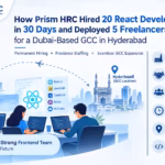 Prism HRC hired 20 React developers in 30 days and deployed 5 freelancers for a Dubai-based GCC in Hyderabad.